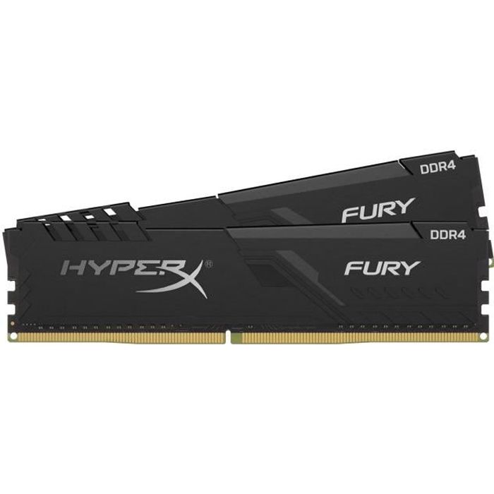 Vente Memoire PC Kingston HyperX Fury Black DDR4 3000MHz 2x8Go (HX430C15FB3K2/16) pas cher