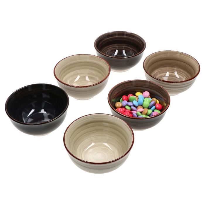 Lot De 6 Bols à Snack MamboCat Beach Pastello Stripes - 12 Cm, 220 Ml, Faïence, Rayures Pastel, Lavables Au Lave-vaisselle - 9
