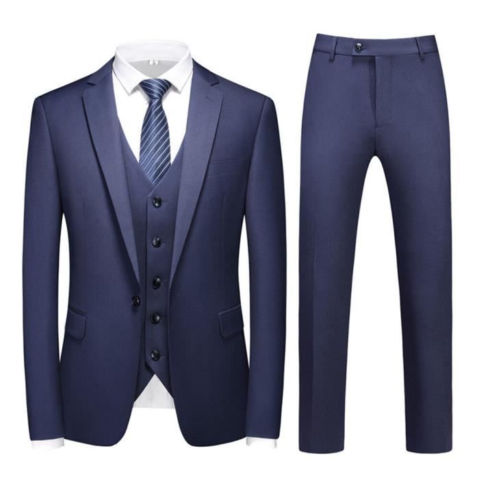 Cravate Homme HISDERN Classique - Avec Pochette - Soie/Polyester - Pour Mariage, Bureau