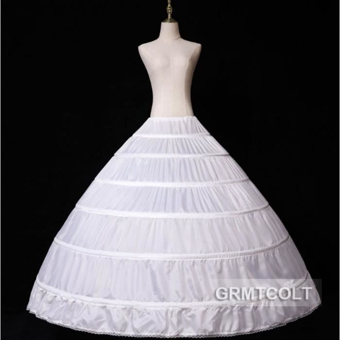 Jupon à Cerceaux Pour Robe De Mariée - 3 Cerceaux Réglables, Dentelle Blanche, Taille élastique XS-M - Donne Du Volume