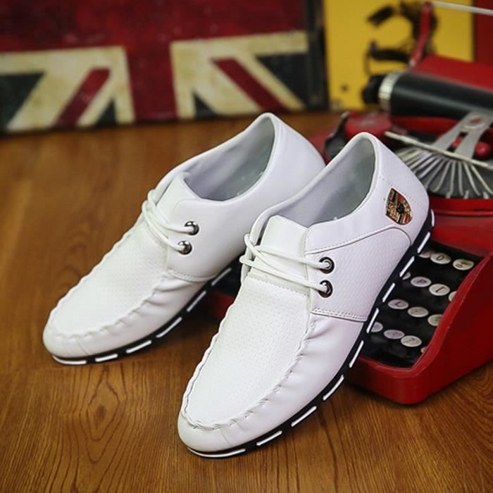 mocassin blanc homme