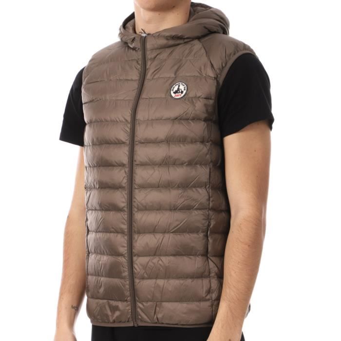 Doudoune sans manches JOTT Pat Homme Marron Garnissage en plumes et duvet Coupe ajustee Pochonnable