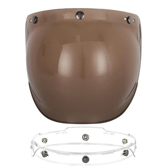 Visière à Bulles SPYMINNPOO Pour Casque Moto Ouvert - Protection UV, Anti-Vent - PC Renforcé - Argent