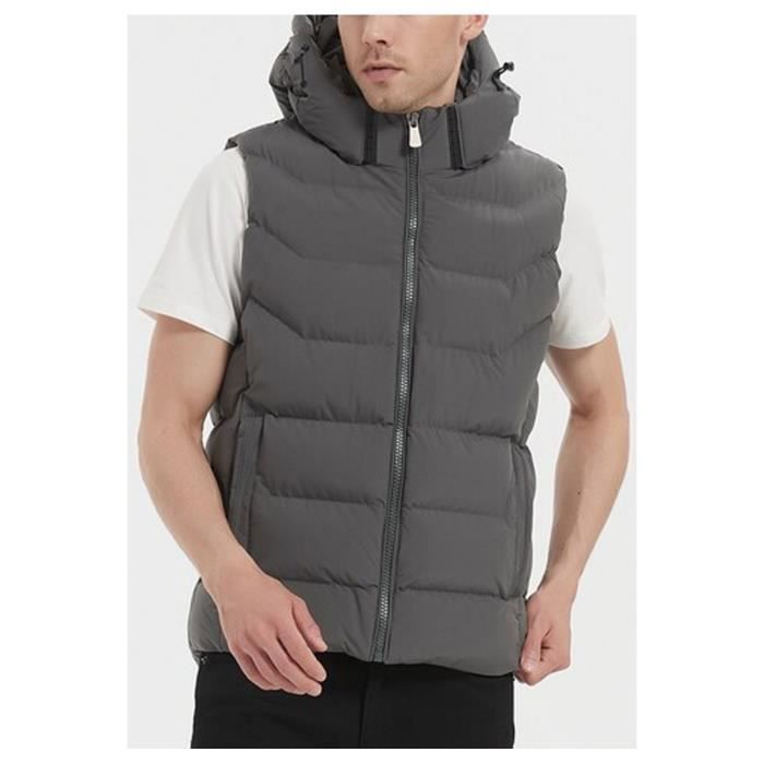 Doudoune sans store manche grise homme