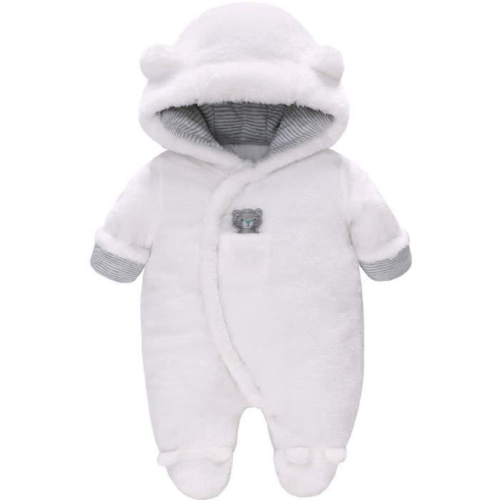 Bebe Combinaison De Neige Manteau A Capuche Hiver Footed Combinaisons Fleece Barboteuse Jumpsuit Blanc S Blanc Cdiscount Pret A Porter