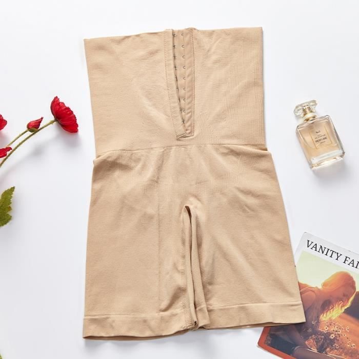 Culotte Gaine Taille Haute Pour Femme - Sans Coutures - Effet Lissant - Beige - Taille M - 8