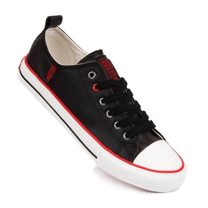 Baskets Big Star JJ274129 Noir - Femme/Adulte - Lacets - Synthétique - Plat Baskets Big Star JJ274129 Noir - Femme/Adulte - Lacets - Synthétique - Plat