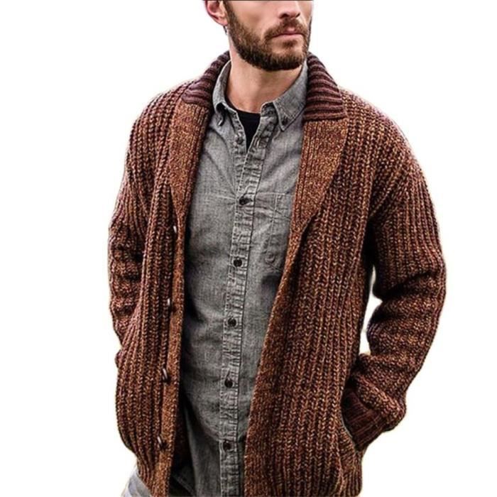 Cardigan Homme à Fermeture éclair - Manches Longues, Poches Zippées - Décontracté Et Confortable - Pour Automne/hiver - 10