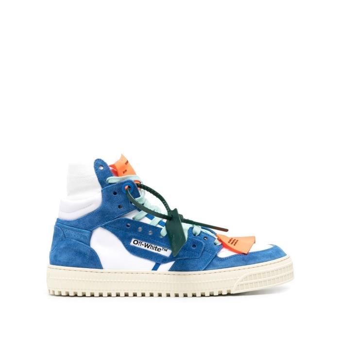 OFF WHITE HOMME OMIA065F22LEA0020145 BLEU CUIR BASKETS MONTANTES