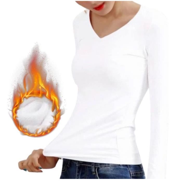 T-Shirt Thermique Femme Shownicer - Manches Longues Polaire Pour Sport Et Froid