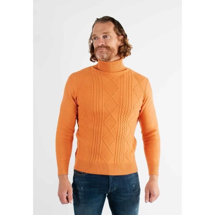 Col roulé shop homme orange