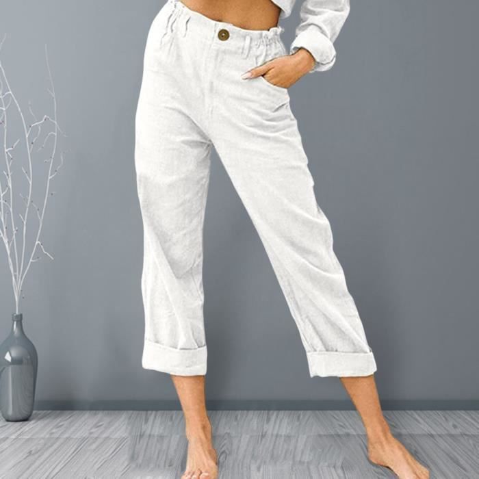 Pantalon Femme Zara Taille S - Lyocell Ceinture Élastique - Très Bon État