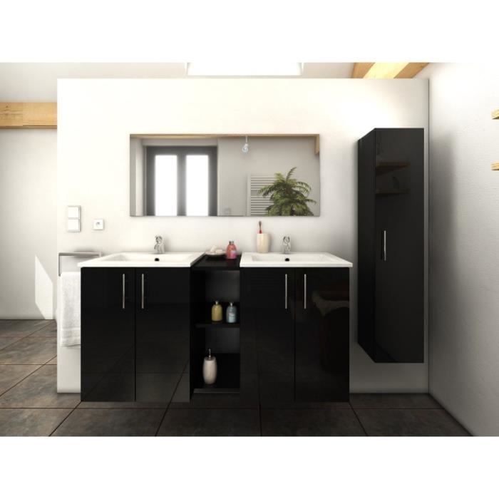 Ensemble Meuble Salle De Bain Latina 120cm Noir Paris Prix