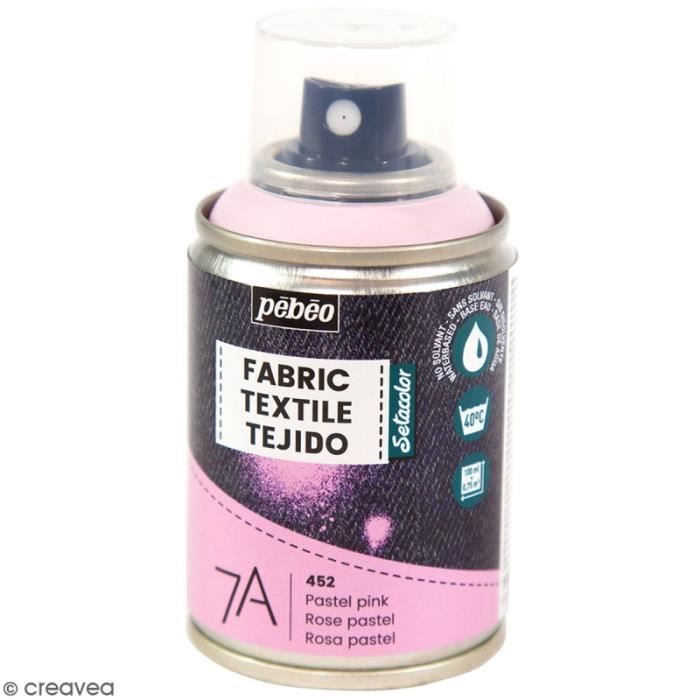 Peinture textile en bombe - 100 ml Rose Pastel