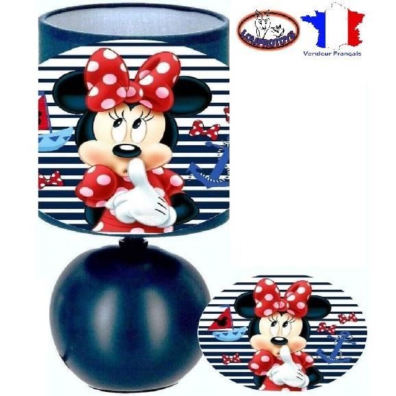LAMPE DE CHEVET MINNIE ANGE CRÉATION KIKOUCAT MADE IN FRANCE PIED