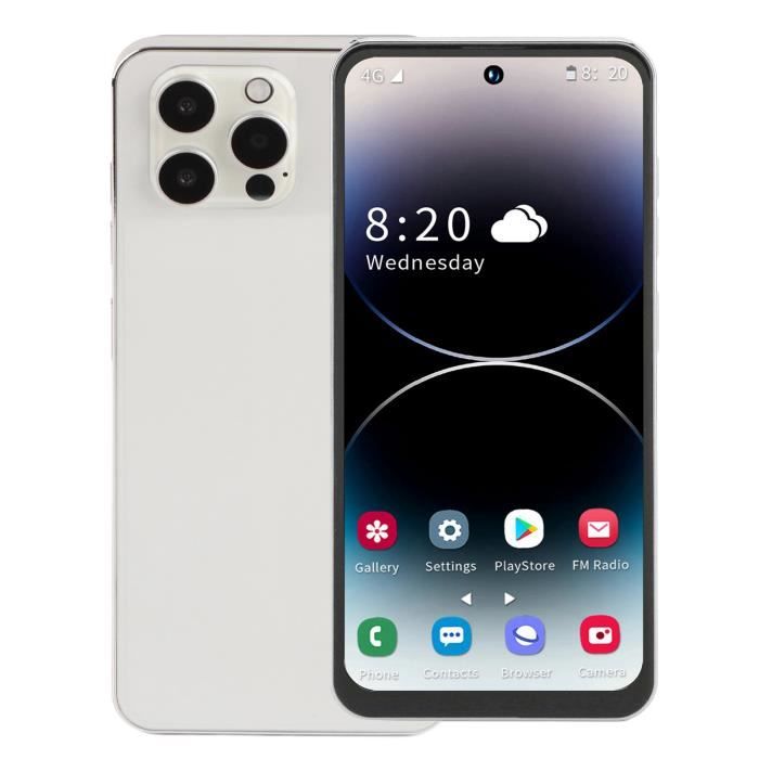 CHE Smartphone 4G I14 ProMax 6.7 pouces écran perforé, 4 Go RAM 128 Go ...