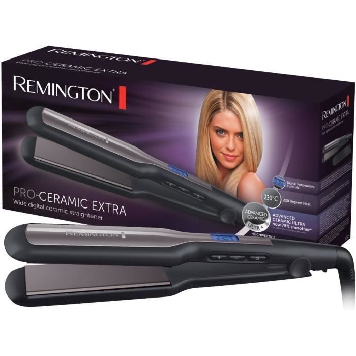 Remington S5525 Fer à Lisser, Lisseur Plaques Flottantes XL Advanced Ceramic, Température Modulable,