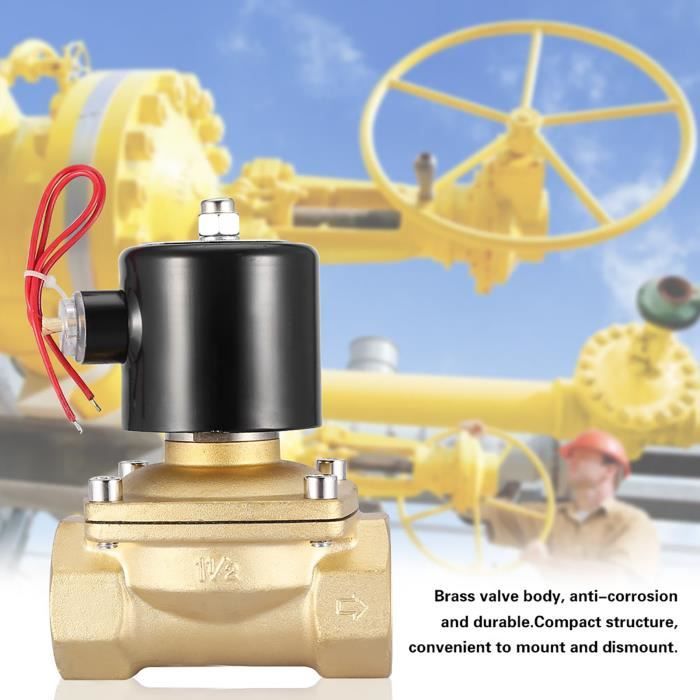 Électrovanne 1/2" Laiton 230V NC - Vanne Électrique Automatique Pour Eau Avec Couvercle Blanc, Idéale Pour Contrôle Précis Et Économie D'Eau