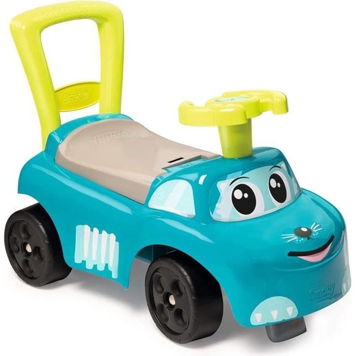 Smoby - Porteur auto bleu - Fonction trotteur - Coffre à jouets - 10 mois et plus - Fabrication française