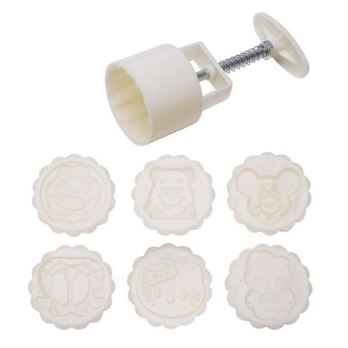 6 Moules Mooncake 50g Patisserie Orientale | Tampons Fleurs 3D | Moule à Gâteau Traditionnel Chinois | DIY Pâtisserie