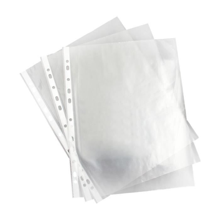 Lot De 10 Pochettes De Protection A1 – Transparentes, Perforées – Pour Documents, Dessins, Artwork – Portefeuille Professionnel