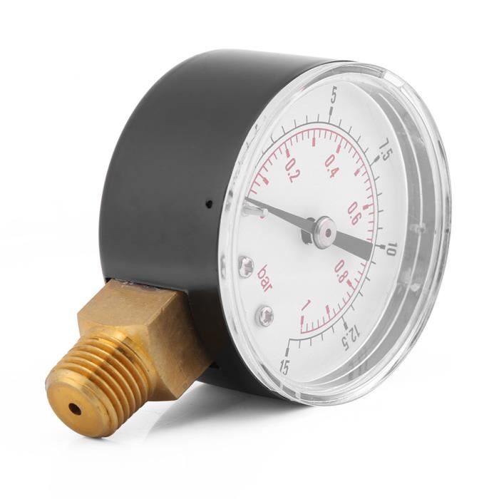 Mini Manomètre Laiton 0-2 Bar / 0-30 Psi - Jauge Air Comprimé Carburant Huile Eau NPT 1/8