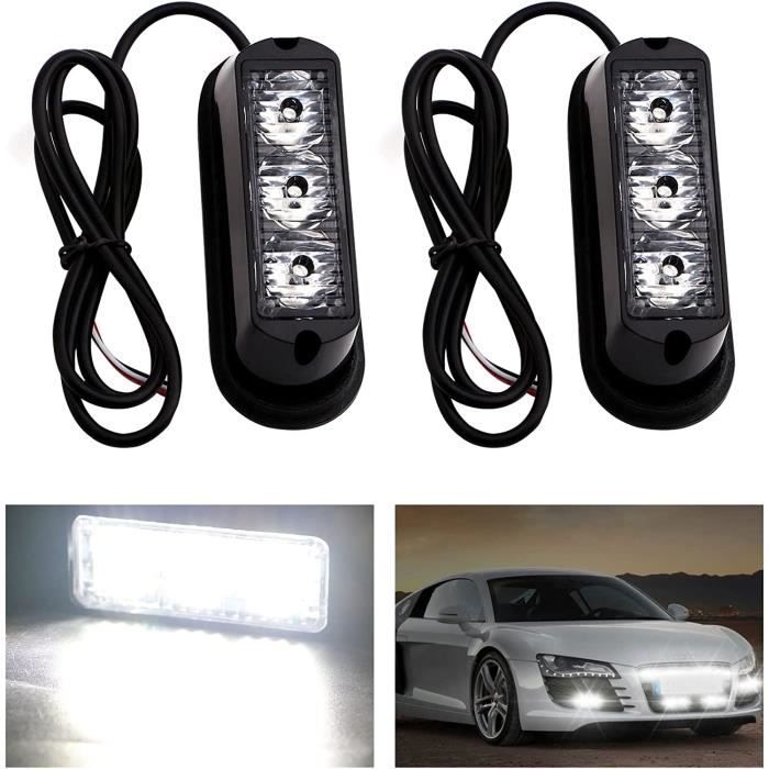 YM E-Bright Lampe flash pour voiture à 3 LEDs blanche, 12V-24V flash  d'urgence pour camion, voiture ,moto (2pcs)173 - Cdiscount Auto