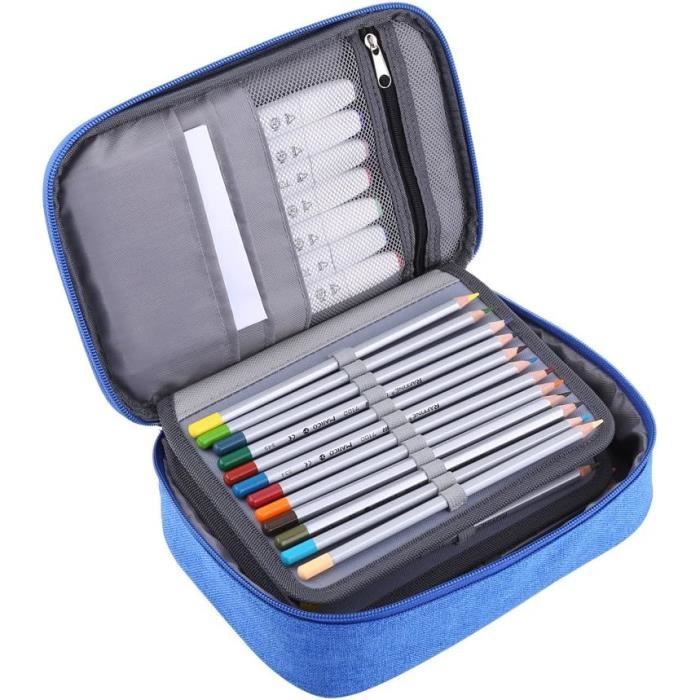 Grande Trousse à Crayons Extensible Avec Fermeture éclair - Poche Transparente, Capacité Maxi