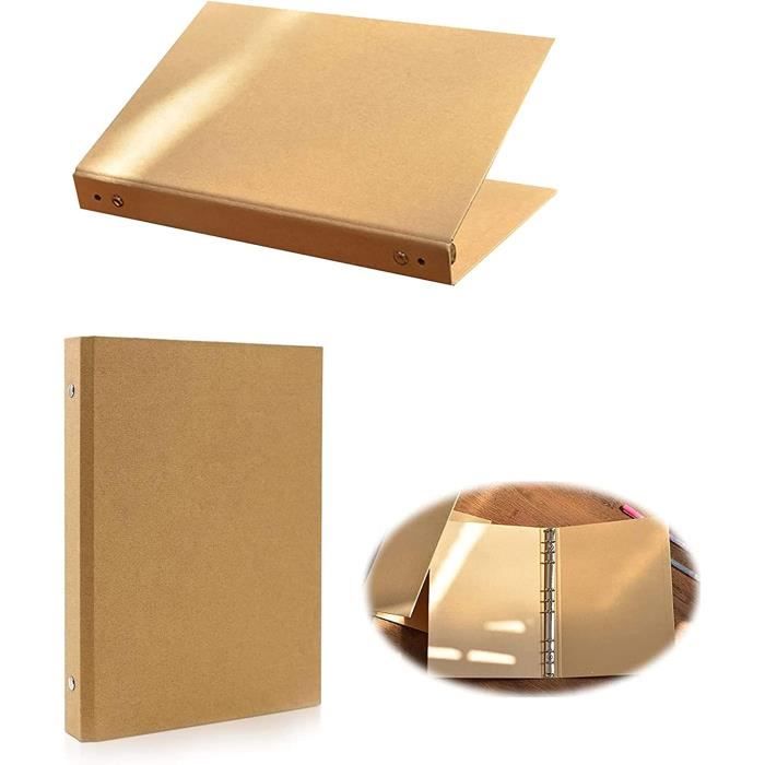 Lot De 3 Classeurs à Anneaux A5 Sporgo - Papier Kraft Rechargeable - Avec Perforatrice - 6 Anneaux
