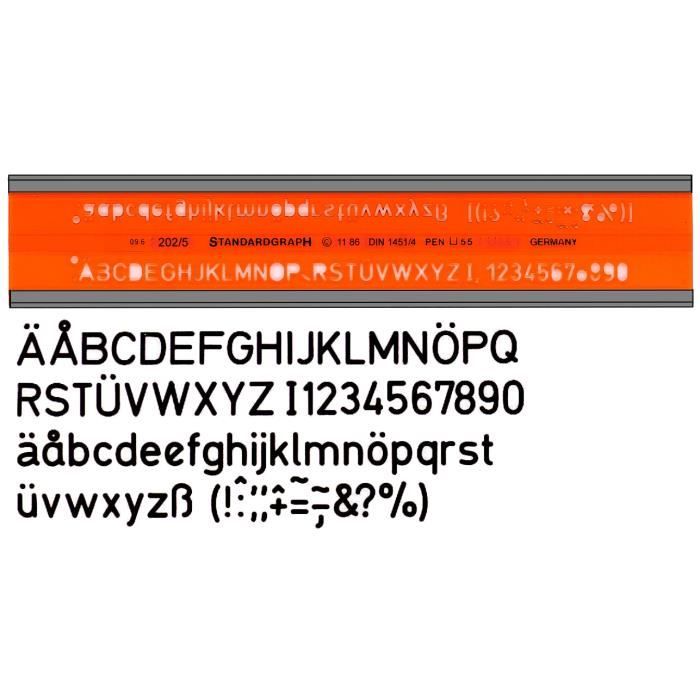 Trace-cercles STANDARDGRAPH GXST1315F - 45 Cercles De 1 à 36 Mm + 4 Rayons - Transparent Orange - 1