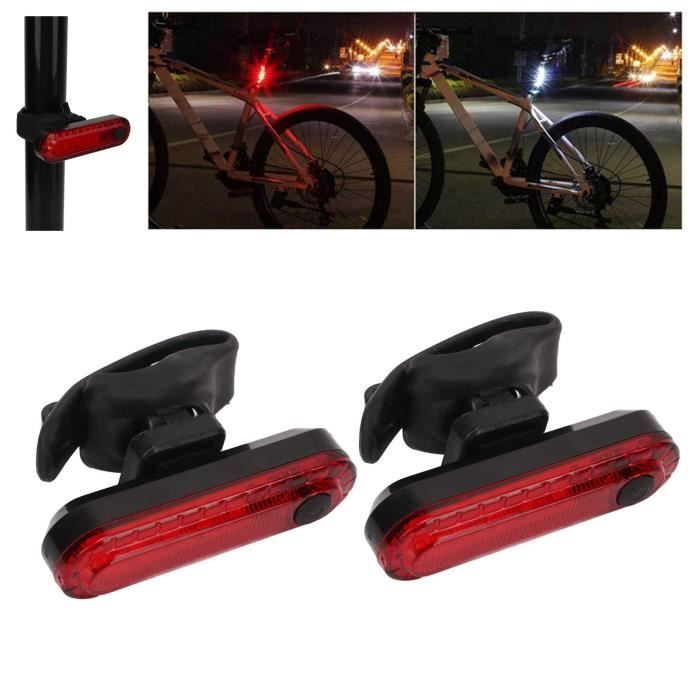 Feu arriere velo eclairage 2pcs rechargeable USB 4 mode haute luminosite Cdiscount Sport