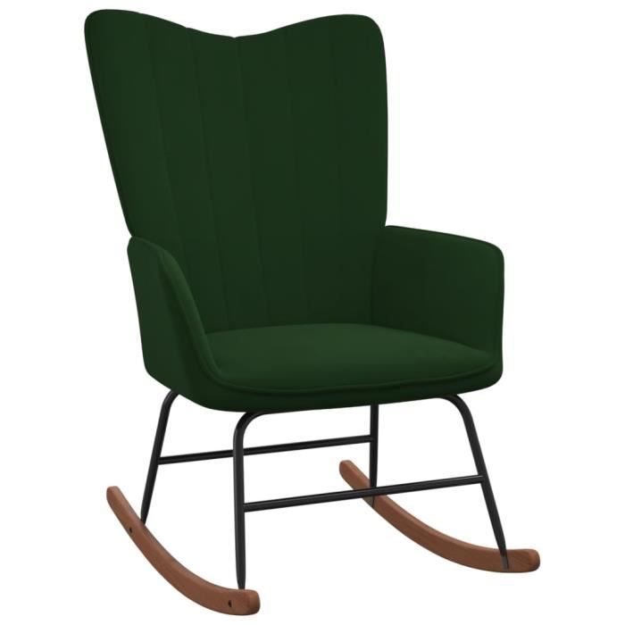 Chaise à Bascule Vert Tissu 331293 - Maison