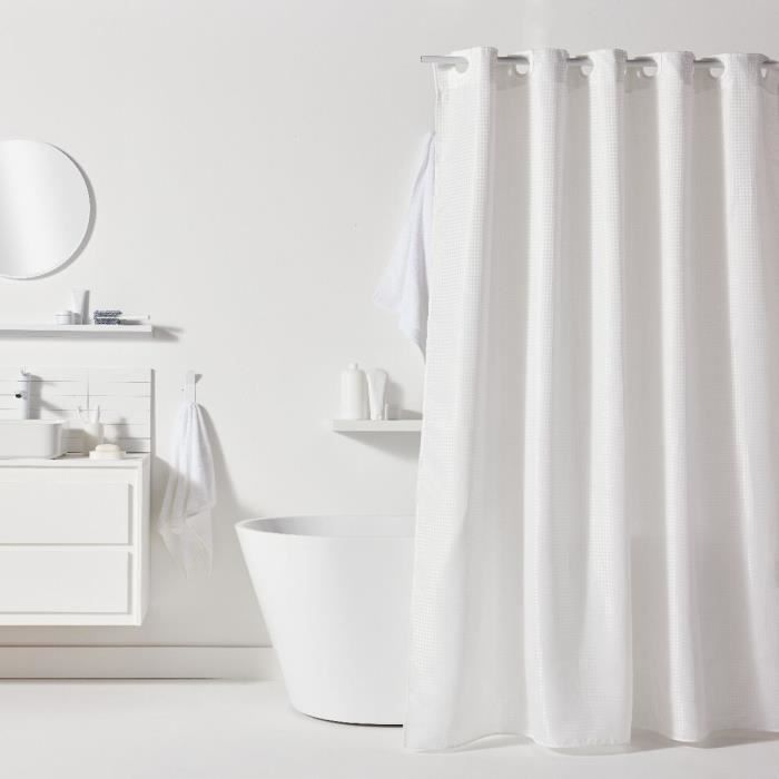 Rideau de douche gauffré Polyester 180 x 200 cm 12 crochets UTILITY TODAY - vue 4
