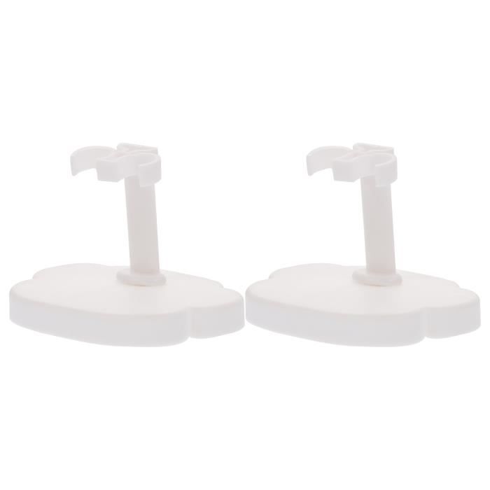 Lot De 3 Supports Pour Poupées Réglables Blanc - Présentoirs Métal Et Plastique Pour Rangement Et Exposition