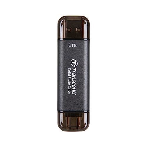 Disque SSD Externe – TRANSCEND – ESD310C – 2 To – USB-C & USB-A – Portable