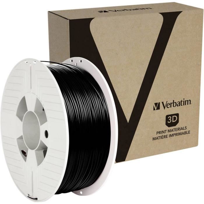 Filament PETG - Verbatim - Noir RAL 9017 - 1.75 mm - 1 kg - Résistance au choc