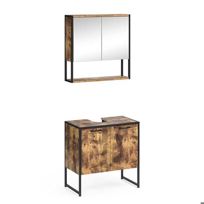 Vicco meuble de rangement de salle de bain Fyrk, Chêne rustique, 2