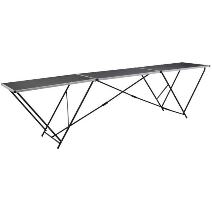 VidaXL Table à coller pliable MDF et aluminium 300 x 60 x 78 cm