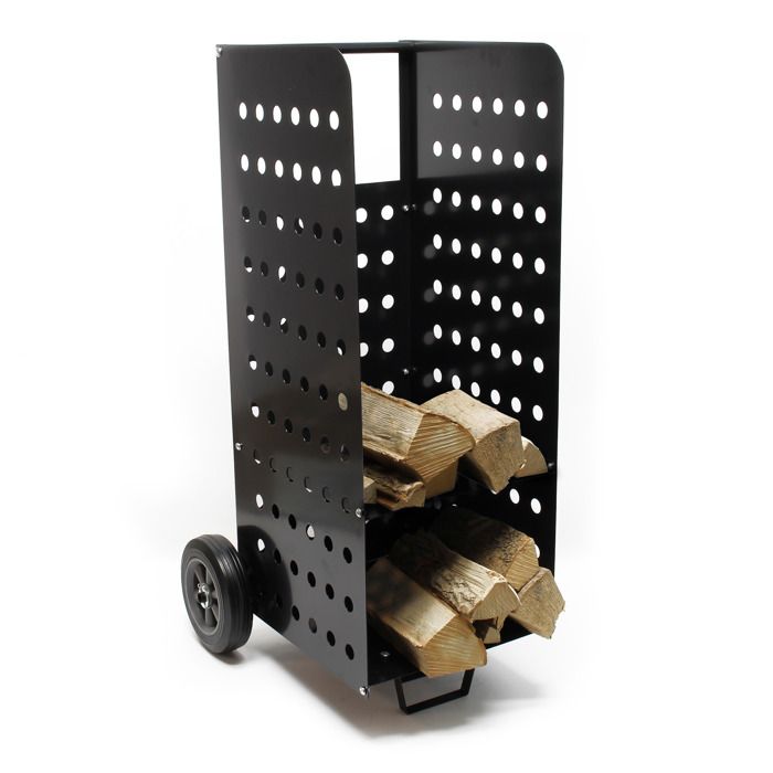 Meilleurs prix pour Chariot porte-bûches XL Transport de bois de chauffage 53x36x106cm Roues XL stables caoutchoutées