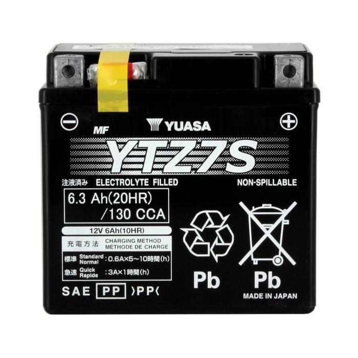 Batterie Yuasa pour moto Honda 125 Varadero 2001-2015 YTZ7-S / 12V 6Ah
