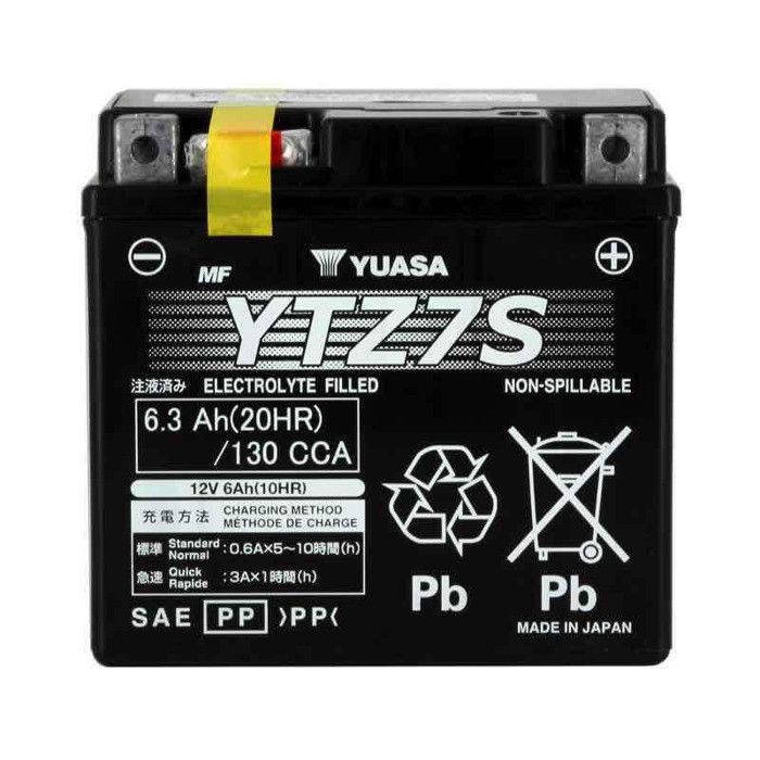 Batterie Yuasa pour moto Honda 125 Varadero 2001-2015 YTZ7-S / 12V 6Ah
