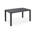 SHOT CASE - Table de jardin - rectangulaire - gris graphite - en résine finition bois - 4 a 6 personnes - Julie - Allibert by KETE-1