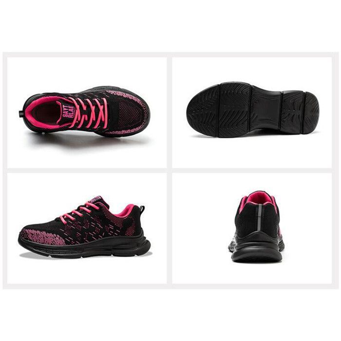 Chaussures De Sécurité Pour Femme - Baskets Légères Et Antidérapantes - Embout Acier Et Semelle Anti-perforation - Pour Travail, Cuisine, Randonnée