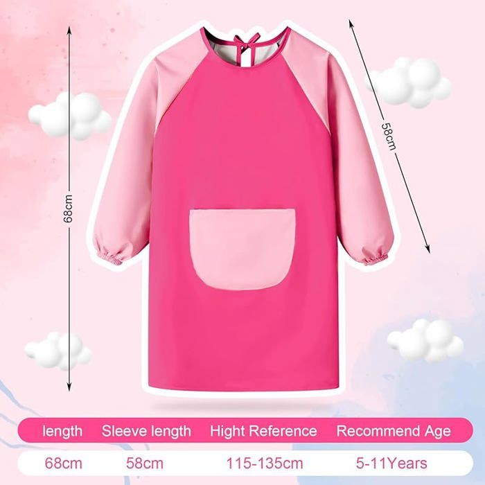 Meleager Tablier Peinture Enfant 5-11 Ans – Manches Longues, Poche, Blouse école – Garçon Et Fille
