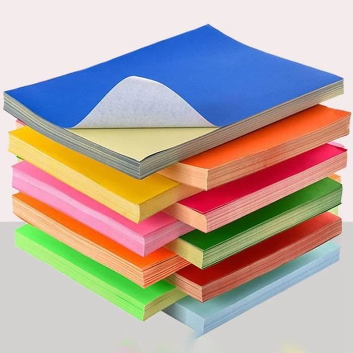 10 Feuilles De Papier Autocollant Couleur A4 Imprimante À - Temu