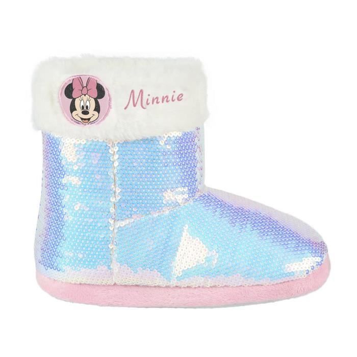 Chaussons bottes en maille à sequins fourrés pour fille