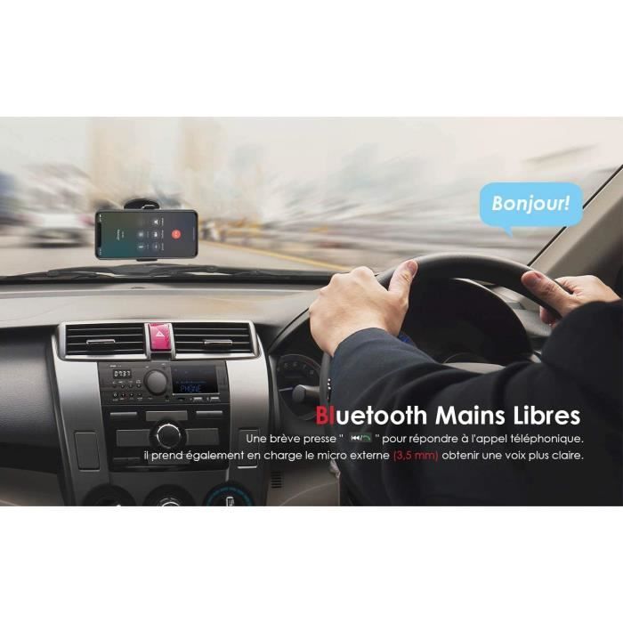IeGeek Autoradio Bluetooth Main Libre, FM/ AM/ RDS Poste Radio Voiture  Bluetooth (30 Stations de Mémoire), Double Affichage LCD - Cdiscount Auto
