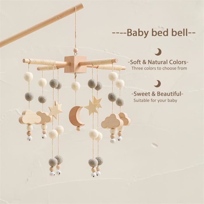 Hochet étoile arc en ciel avec perles, jouet en bois bébé de goki baby