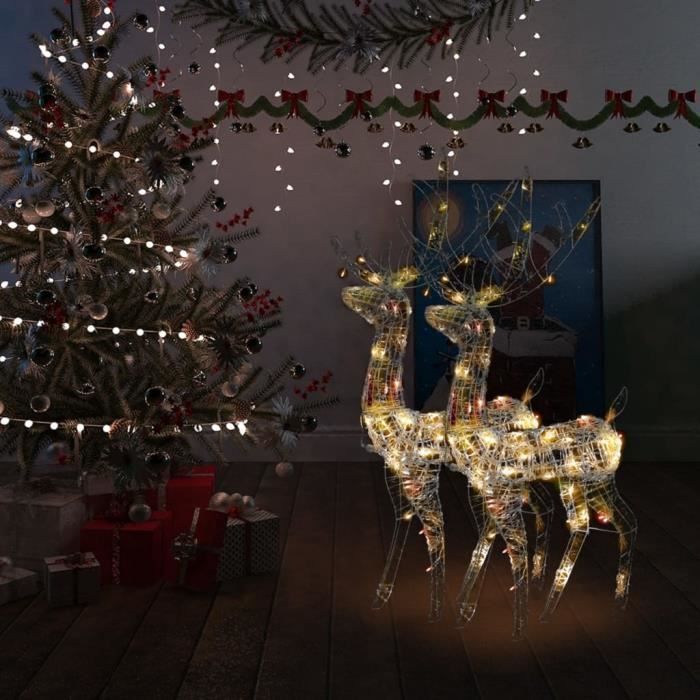 Décoration de Noël renne velours vert - H 40 cm
