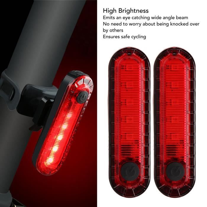 Feu Arrière Vélo USB WASAGA - 5 Modes LED - Étanche IPX5 - Rechargeable - Pour Casque/Sac/Chien
